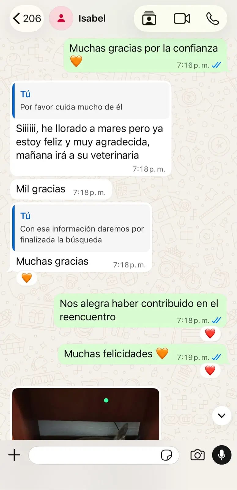 Caso de Copito, familia de Isabel