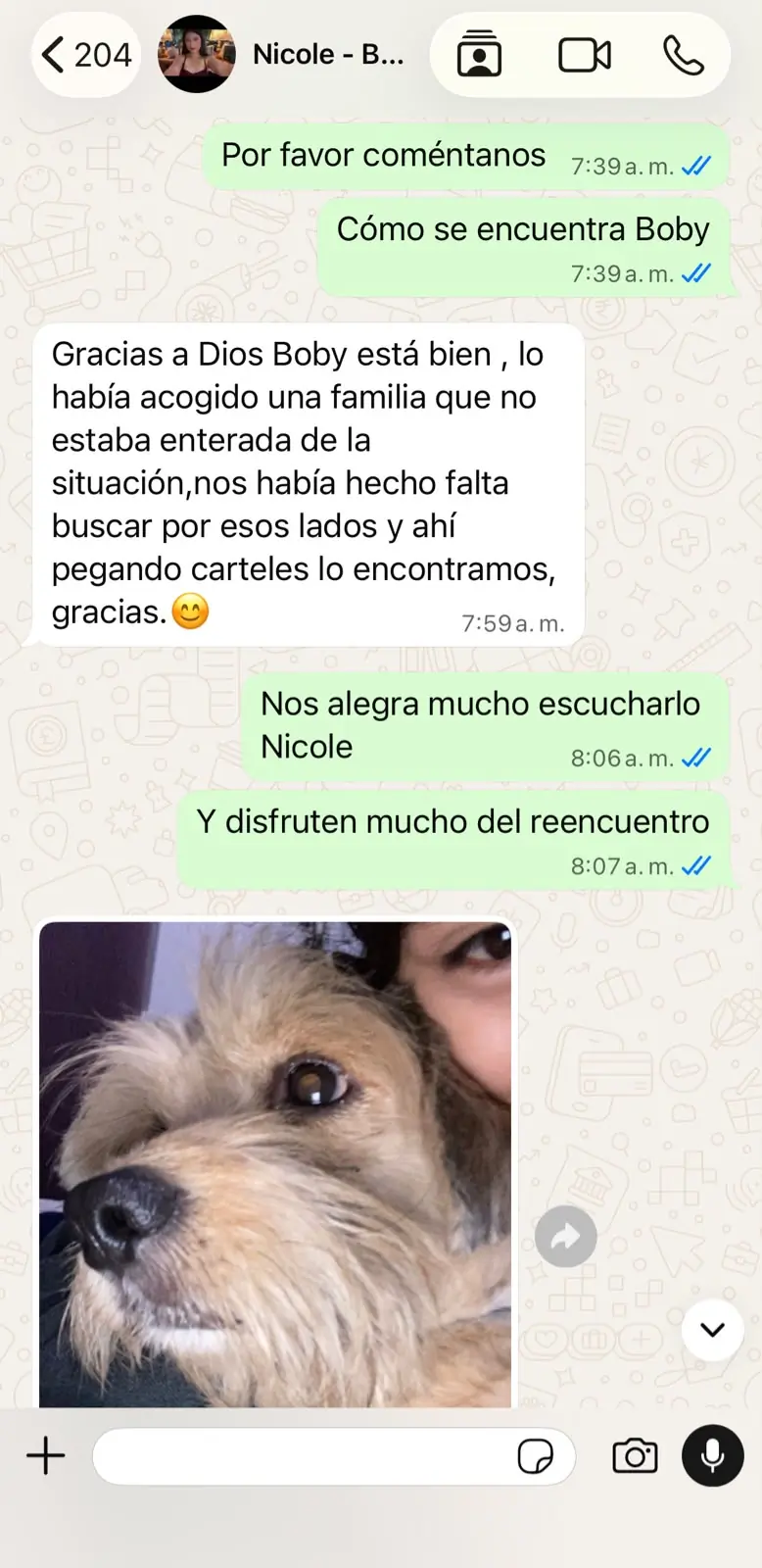 Caso de Boby, familia de Nicole