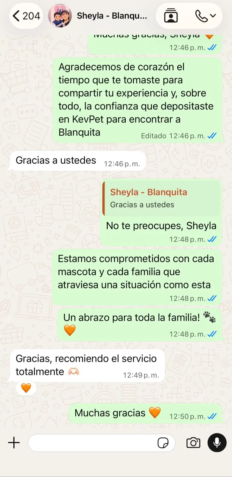 Caso de Blanquita, familia de Sheyla