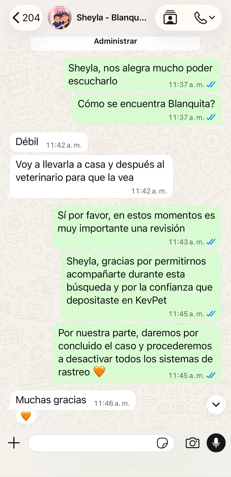 Caso de Blanquita, familia de Sheyla