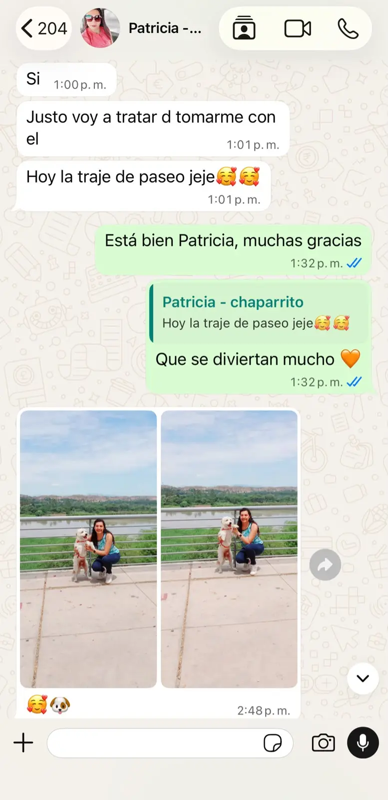 Conversación con Patricia sobre el reencuentro de Chaparrito, captura 2 de 3