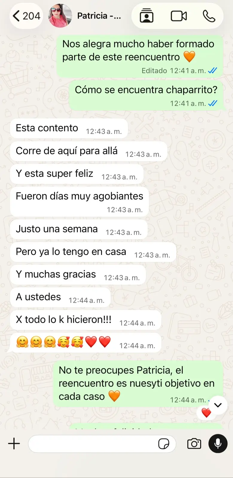 Conversación con Patricia sobre el reencuentro de Chaparrito, captura 1 de 3